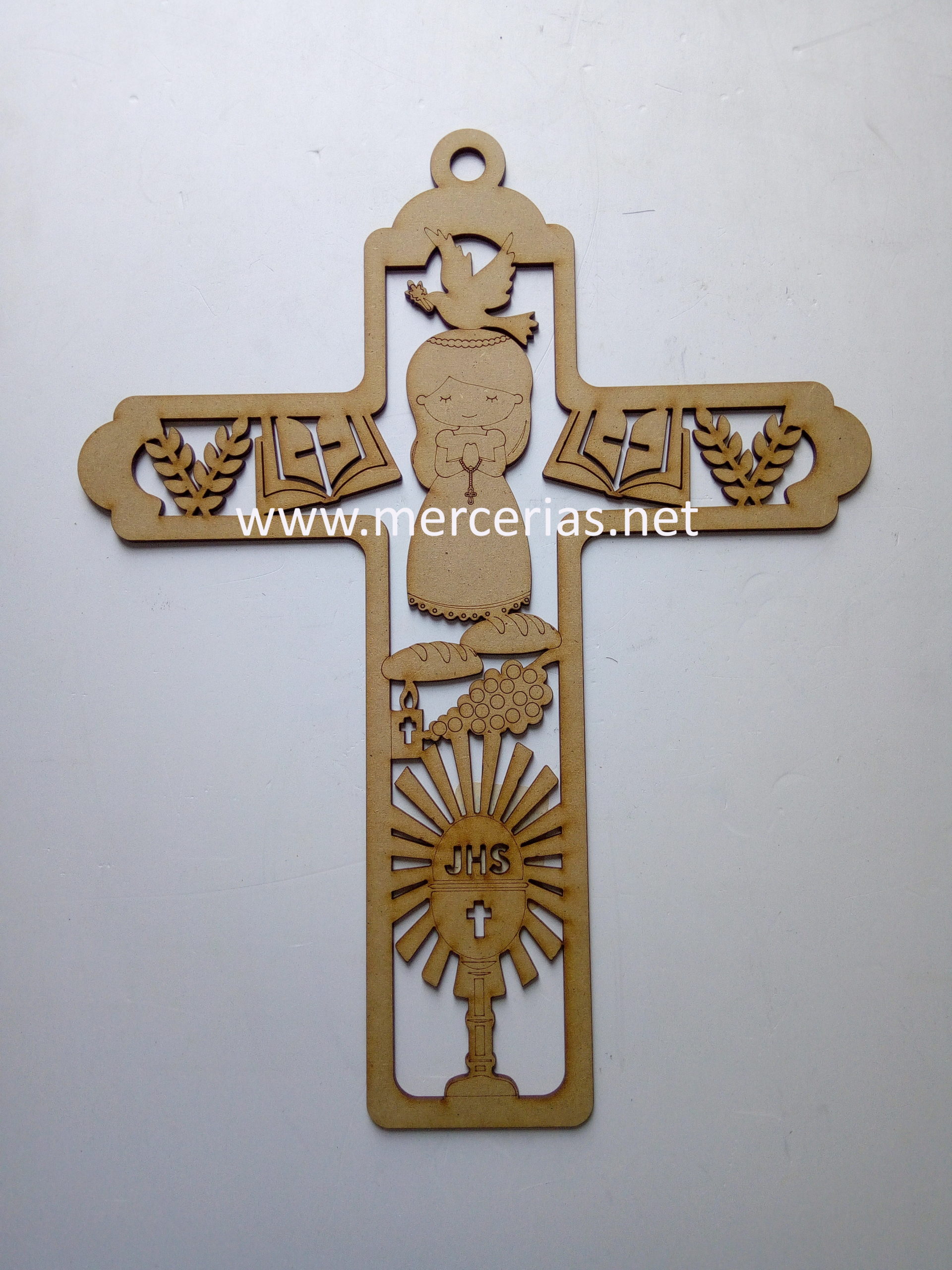 cruz de madera para primera comunión niña