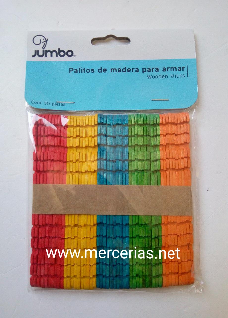 Palitos de Madera de Colores para Armar - Merceria en Linea