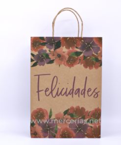 bolsa-para-regalo-kraft-con-flores-mediana-de-venta-en-www.mercerias.net-y-abastecedorademercerias.com-mexico
