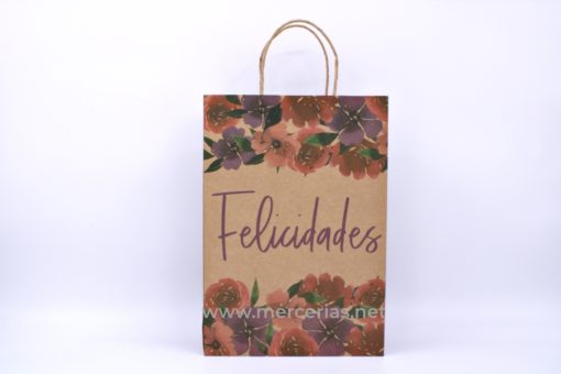bolsa-para-regalo-kraft-con-flores-mediana-de-venta-en-www.mercerias.net-y-abastecedorademercerias.com-mexico