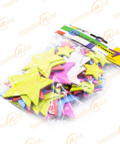 Distintivo figuras con adhesivo bolsa variedad estrellas espacio colores
