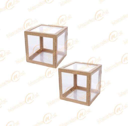 cubo madera armable mdf manualidades transparente